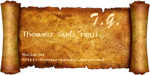 Thomasz Gyöngyi névjegykártya